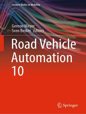 cover image of Road Vehicle Automation 10